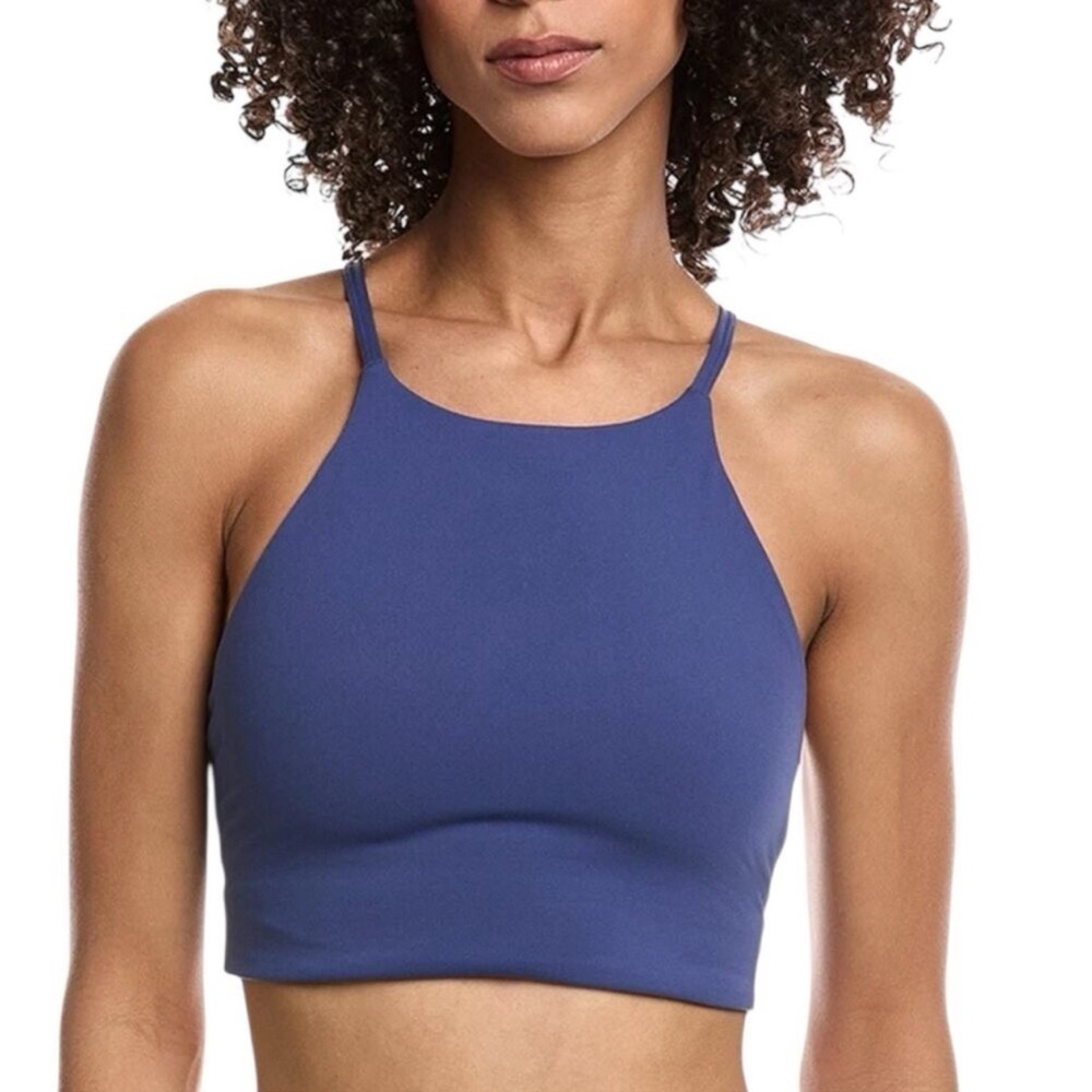 NWT Spiritual Gangster Suki Crop Tank Top Blue High Neck Women's Size S